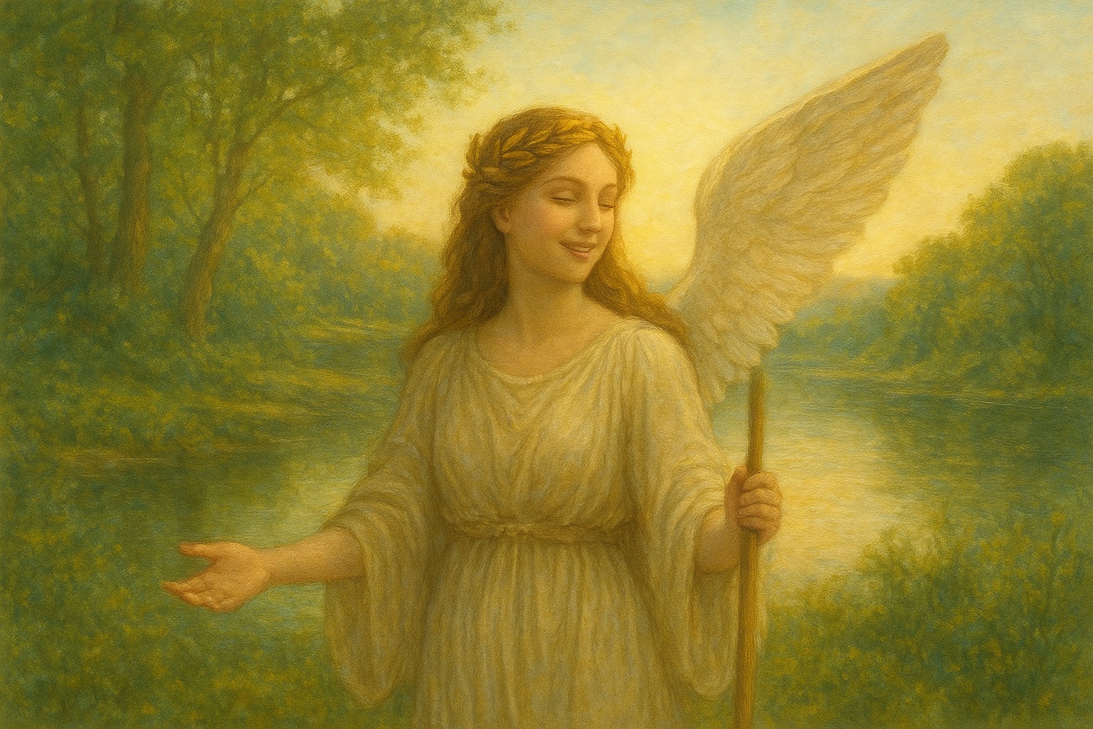 勝利の女神が微笑んで力強く佇んでいる